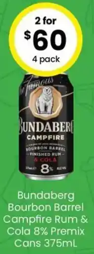 The Bottle O Bundaberg Bourbon Barrel Campfire Rum & Cola 8% Premix Cans offer
