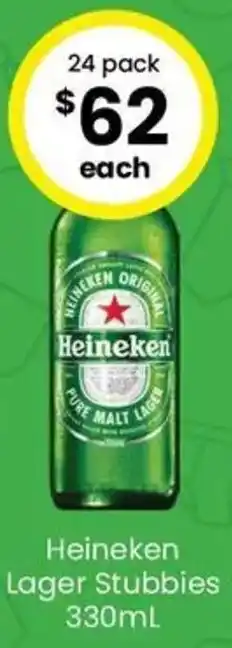 Heineken Lager Stubbies