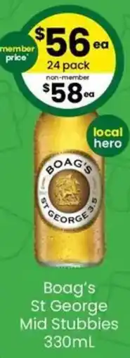 The Bottle O Boag's St George Mid Stubbies offer