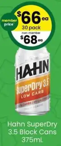 The Bottle O Hahn SuperDry 3.5 Block Cans offer