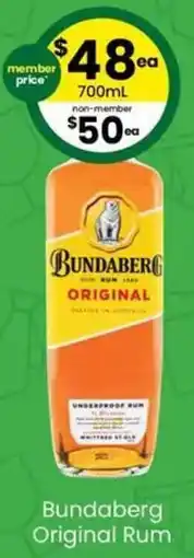 The Bottle O Bundaberg Original Rum offer