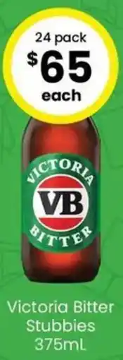 The Bottle O Victoria Bitter Stubbies offer