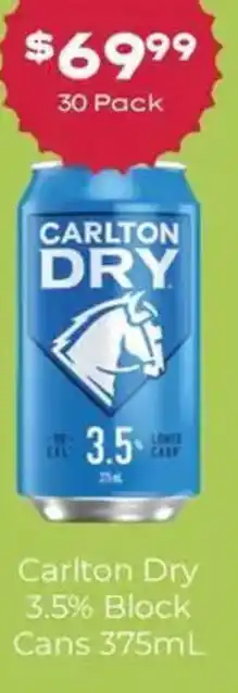 Carlton Dry 3.5% Block Cans