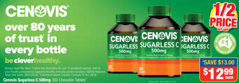 Direct Chemist Outlet Cenovis Sugarless C 500mg offer