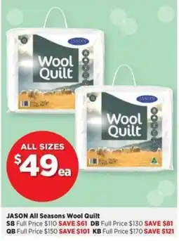 Spotlight Jason All Seasons Wool Quilt offer
