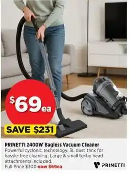 Spotlight Prinetti 2400W Bagless Vacuum Cleaner offer