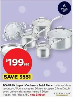 Spotlight Scanpan Impact Cookware Set 6 Piece offer