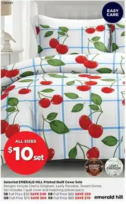 Spotlight Emerald Hill Printed Quilt Cover Sets offer