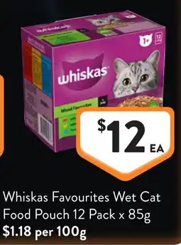 Foodworks Whiskas Favourites Wet Cat Food Pouch offer