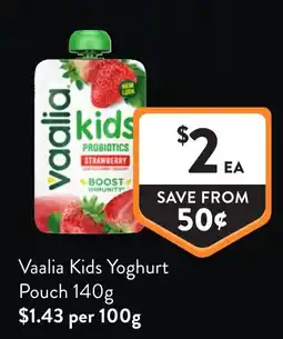 Foodworks Vaalia Kids Yoghurt offer