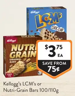 Foodworks Kellogg's LCM's or Nutri-Grain Bars offer