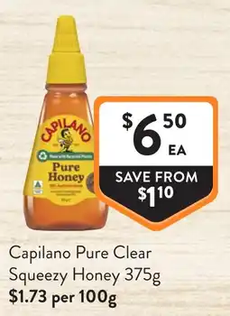 Foodworks Capilano Pure Clear Squezy Honey offer