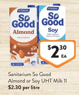 Foodworks Sanitarium So Good Almond or Soy UHT Milk offer