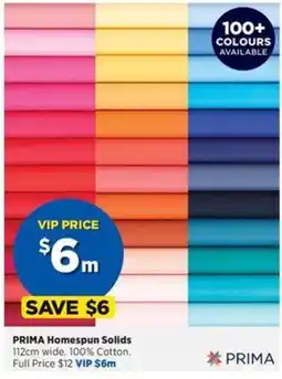 Spotlight Prima Homespun Solids offer