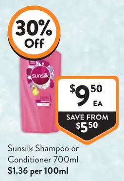 Foodworks Sunsilk Shampoo or Conditioner offer