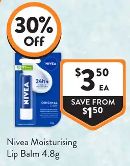 Foodworks Nivea Moisturising Lip Balm offer