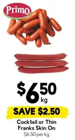 Drakes Primo Cocktail or Thin Franks Skin On offer