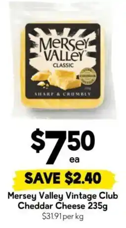 Drakes Mersey Valley Vintage Club Cheddar Cheese offer