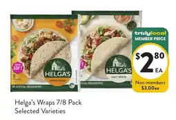 Foodworks Helga's Wraps Selected Varieties offer