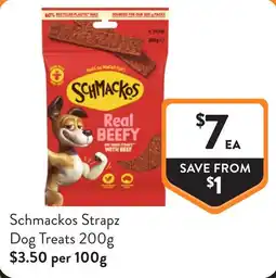 Foodworks Schmackos Strapz Dog Treats offer