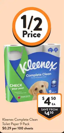 Foodworks Kleenex Complete Clean Toilet Paper offer