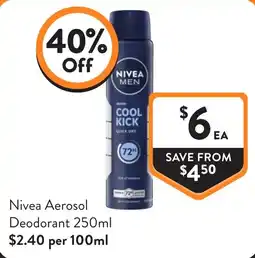 Foodworks Nivea Aerosol Deodorant offer