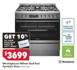 Harvey Norman Westinghouse 900mm Dual-Fuel Pyrolytic Oven offer