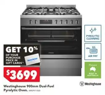 Westinghouse 900mm Dual-Fuel Pyrolytic Oven