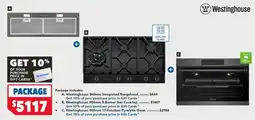 Harvey Norman Westinghouse Integrated Rangehood Gas Cooktop Pyrolytic Oven Package offer
