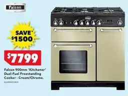 Harvey Norman Falcon 900mm 'Kitchener' Dual-Fuel Freestanding Cooker - Cream/Chrome offer
