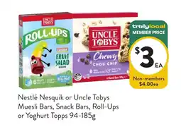 Foodworks Uncle Tobys Muesli Bars offer