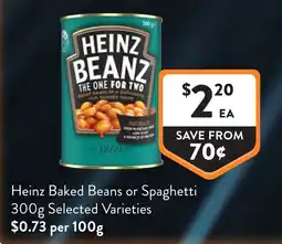 Foodworks Heinz Baked Beans or Spaghetti offer