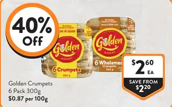 Foodworks Golden Crumpets offer