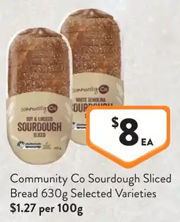 Foodworks Community Co Sourdough Sliced Bread offer