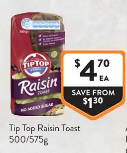 Foodworks Tip Top Raisin Toast offer