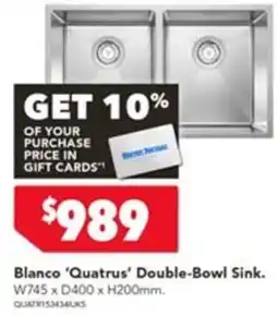 Harvey Norman Blanco 'Quatrus' Double-Bowl Sink offer