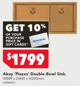 Harvey Norman Abey 'Piazza' Double-Bowl Sink offer