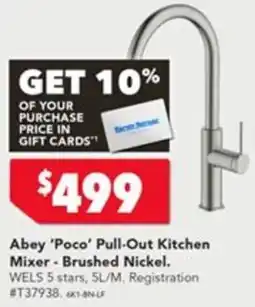 Harvey Norman Abey 'Poco' Pull-Out Kitchen Mixer - Brushed Nickel offer