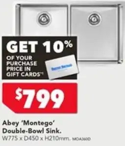 Harvey Norman Abey 'Montego' Double-Bowl Sink offer