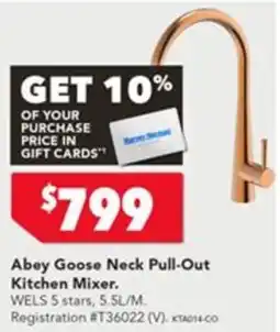 Harvey Norman Abey Goose Neck Pull-Out Kitchen Mixer offer