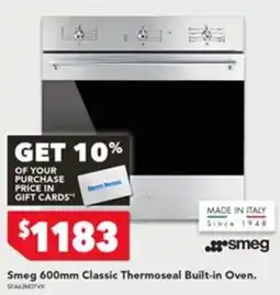 Harvey Norman Smeg 600mm Classic Thermoseal Built-in Oven offer
