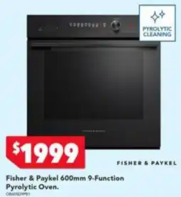 Harvey Norman Fisher & Paykel 600mm 9-Function Pyrolytic Oven offer
