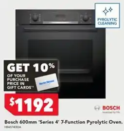 Harvey Norman Bosch 600mm 'Series 4' 7-Function Pyrolytic Oven offer