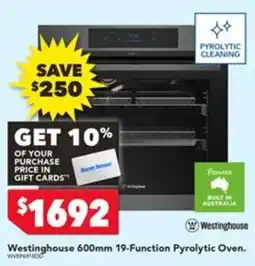 Harvey Norman Westinghouse 600mm 19-Function Pyrolytic Oven offer