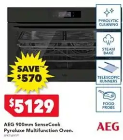 Harvey Norman AEG 900mm SenseCook Pyroluxe Multifunction Oven offer