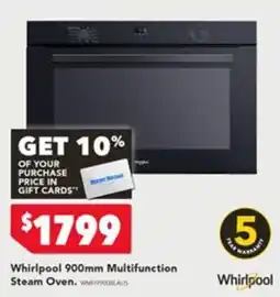 Harvey Norman Whirlpool 900mm Multifunction Steam Oven offer