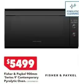 Harvey Norman Fisher & Paykel 900mm 'Series 9' Contemporary Pyrolytic Oven offer