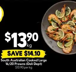 Drakes South Australian Cooked Large 16/20 Prawns offer