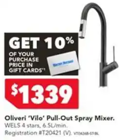 Harvey Norman Oliveri 'Vilo' Pull-Out Spray Mixer offer