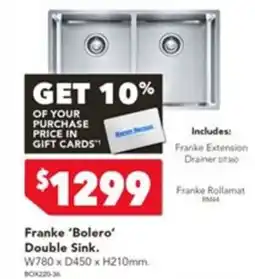 Harvey Norman Franke 'Bolero' Double Sink offer